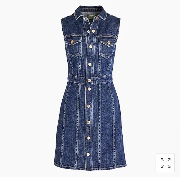 NWT J. Crew Sleeveless Denim Mini Dress Sz 2 - Picture 2 of 6